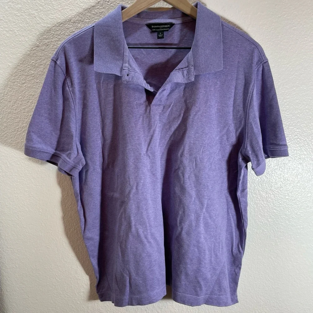 Men’s Banana Republic Purple 100% Cotton Luxury Fabric Size L - Picture 2 of 4